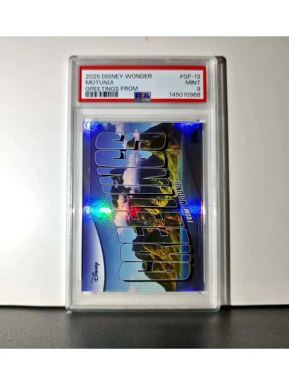 Motunui 2025 Topps Disney Wonder #GF-12 Greetings From Card Moana PSA 9